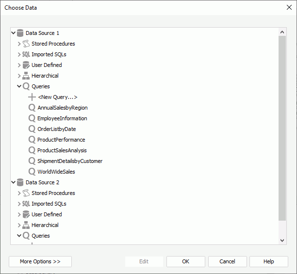 Choose Data dialog box