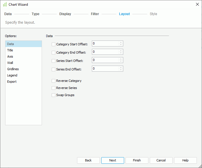 Chart Wizard - Layout