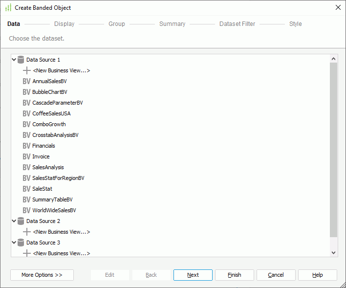 Create Banded Object - Data