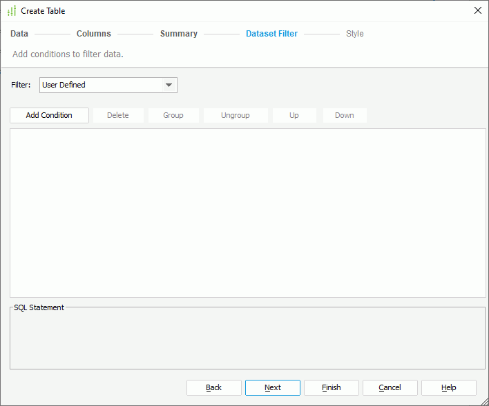 Create Summary Table - Filter