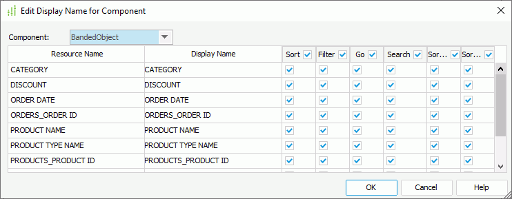 Edit Display Name for Component dialog box