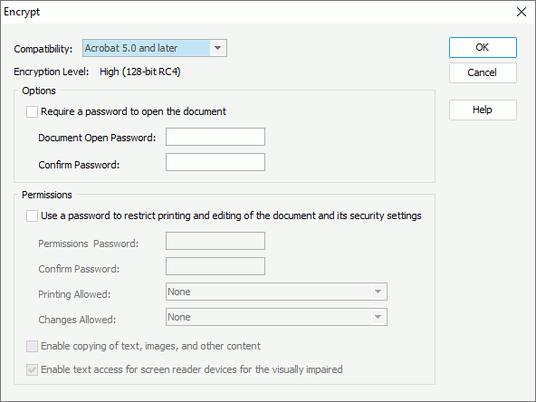 Encrypt dialog box