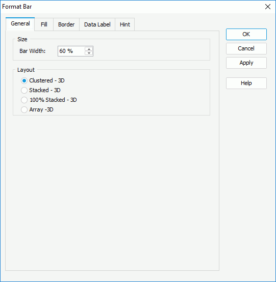 Format Bar dialog box - General 3-D