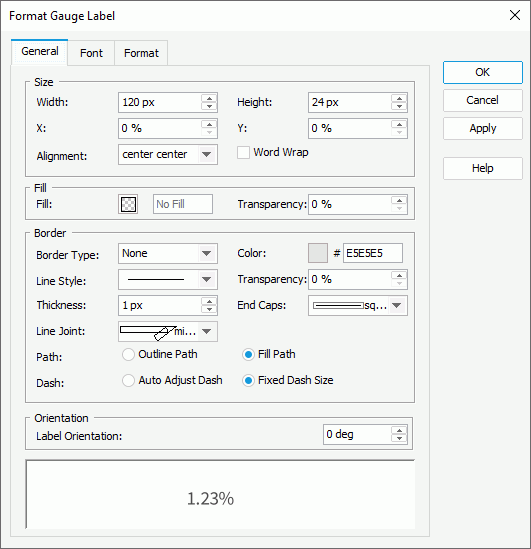 Format Gauge Label - General