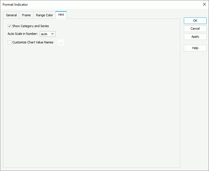 Format Indicator dialog box - Hint