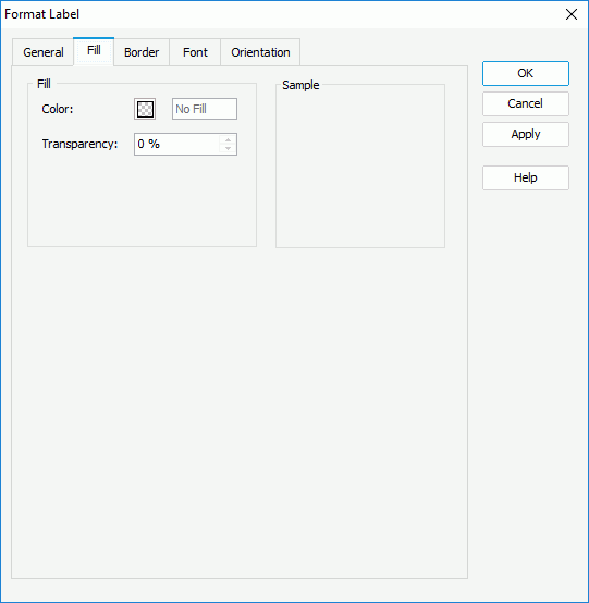 Format Label dialog box - Fill