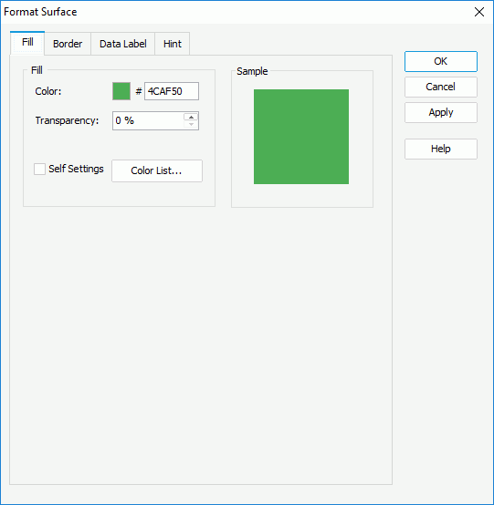 Format Surface dialog box - Fill