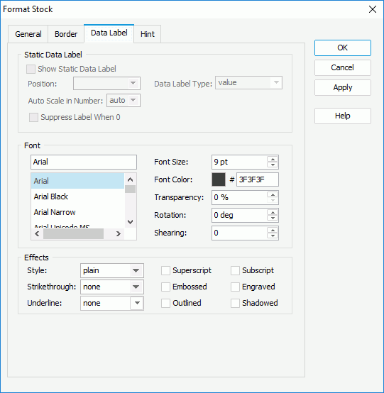 Format Stock - Data Label