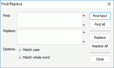 Find/Replace dialog box