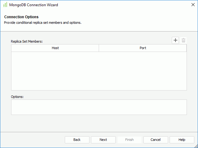 MongoDB Connection Wizard - Connection Options