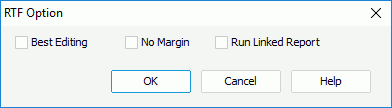 RTF Option dialog box