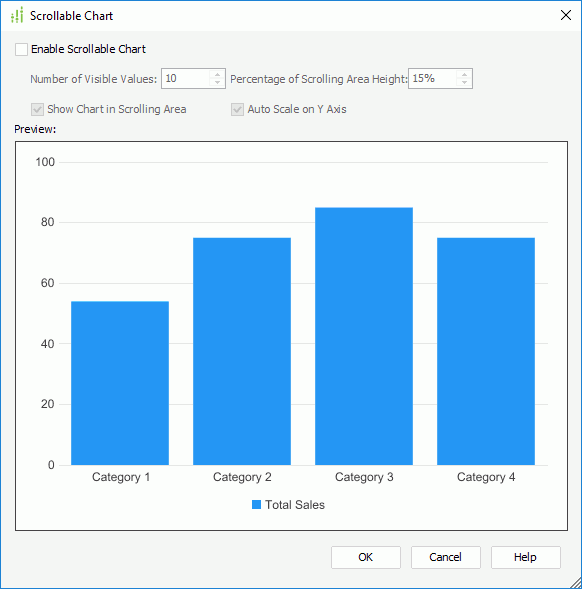 Scrollable Chart dialog box