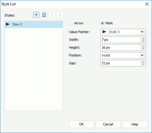 Style List dialog box