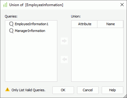 Union dialog box