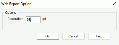 Web Report Option dialog box