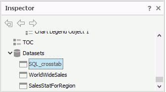 Datasets in Report Inspector