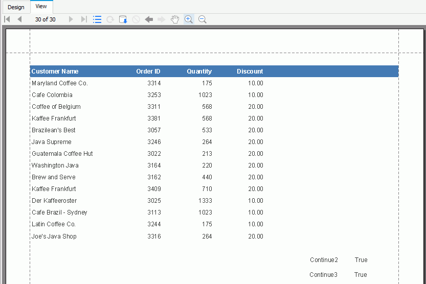 Preview Banded Object Result