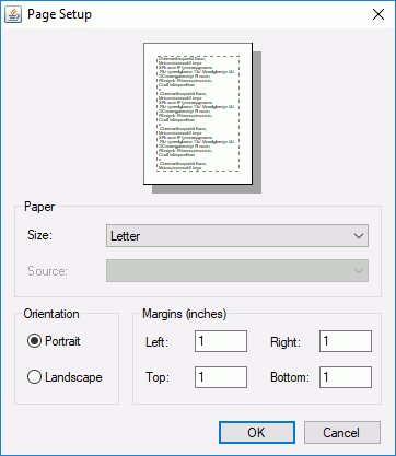 Page Setup dialog box