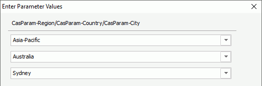 Enter parameter values