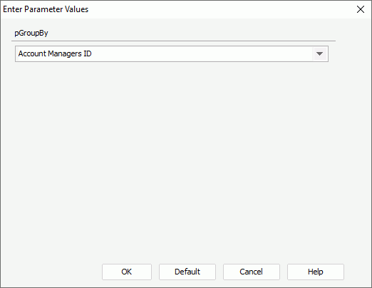 Enter Parameter Values dialog box