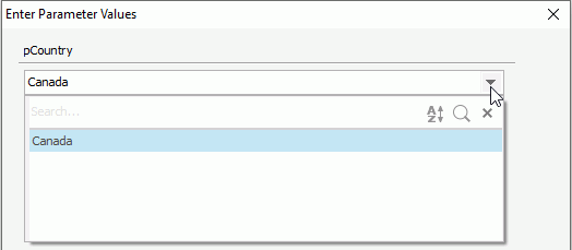 Enter Parameter Value dialog box