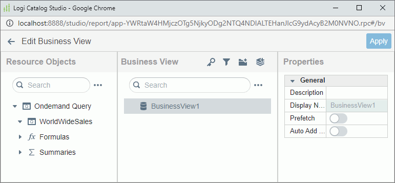 Business View Editor