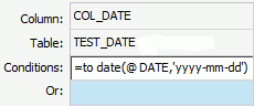 Search Column Conditions for Date type