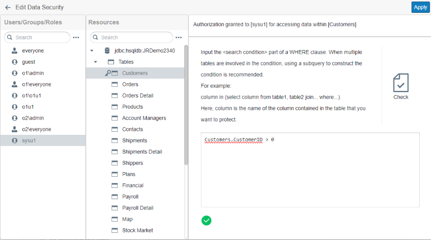 Direct SQL Configuration