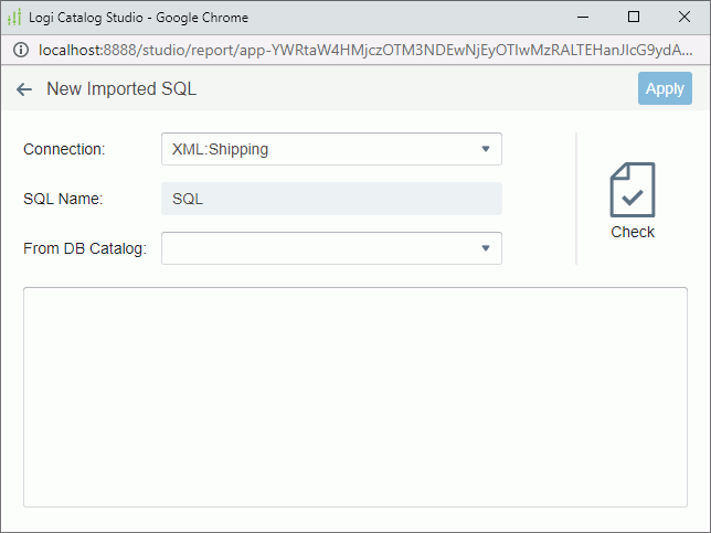 New Imported SQL page