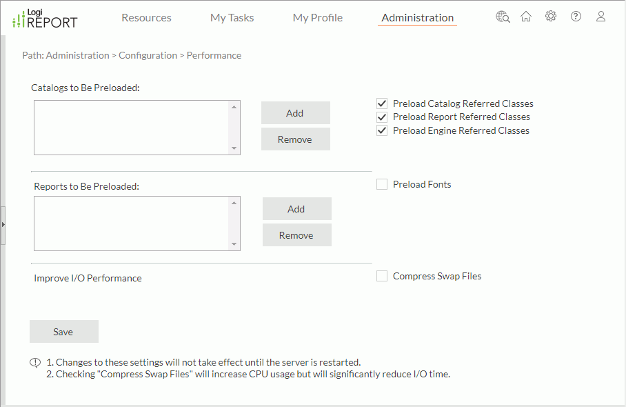 Configure Performance