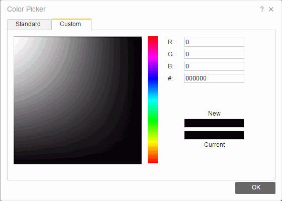 Color Picker dialog - Custom button