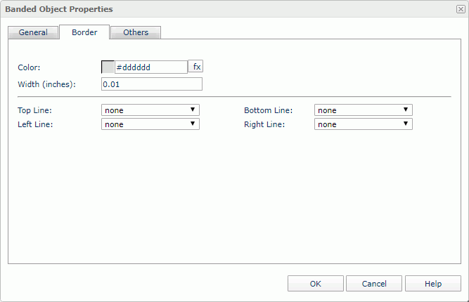 Banded Object Properties dialog box - Border tab