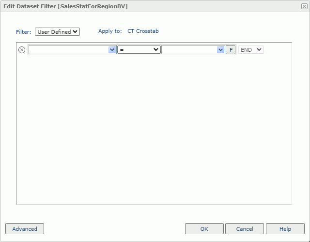 Edit Dataset Filter dialog box - Basic mode