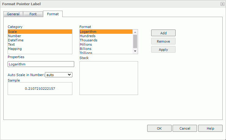 Format Pointer Label dialog box - Format