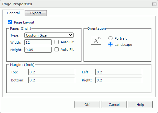 Page Properties dialog - General tab