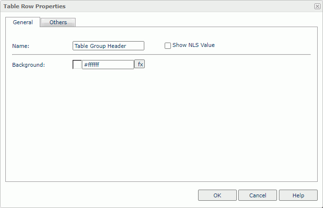 Table Row Properties dialog box - General tab