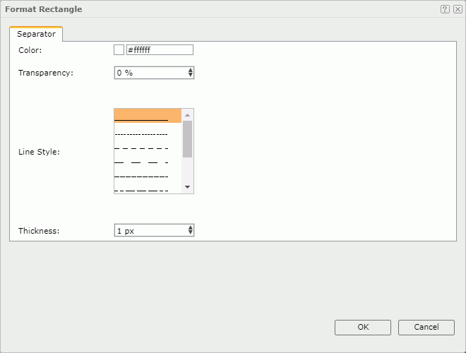 Format Rectangle dialog box