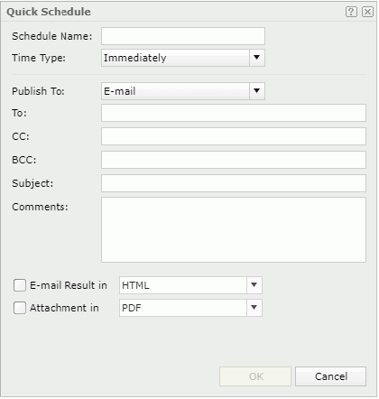 Quick Schedule dialog