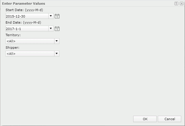 Enter Parameter Values dialog