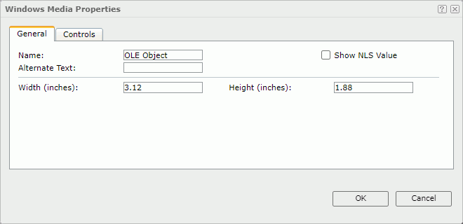 Windows Media Properties dialog box - General tab