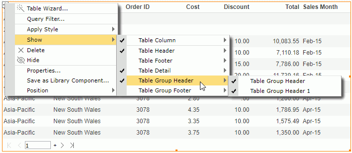 Show Headers/Footers or Detail